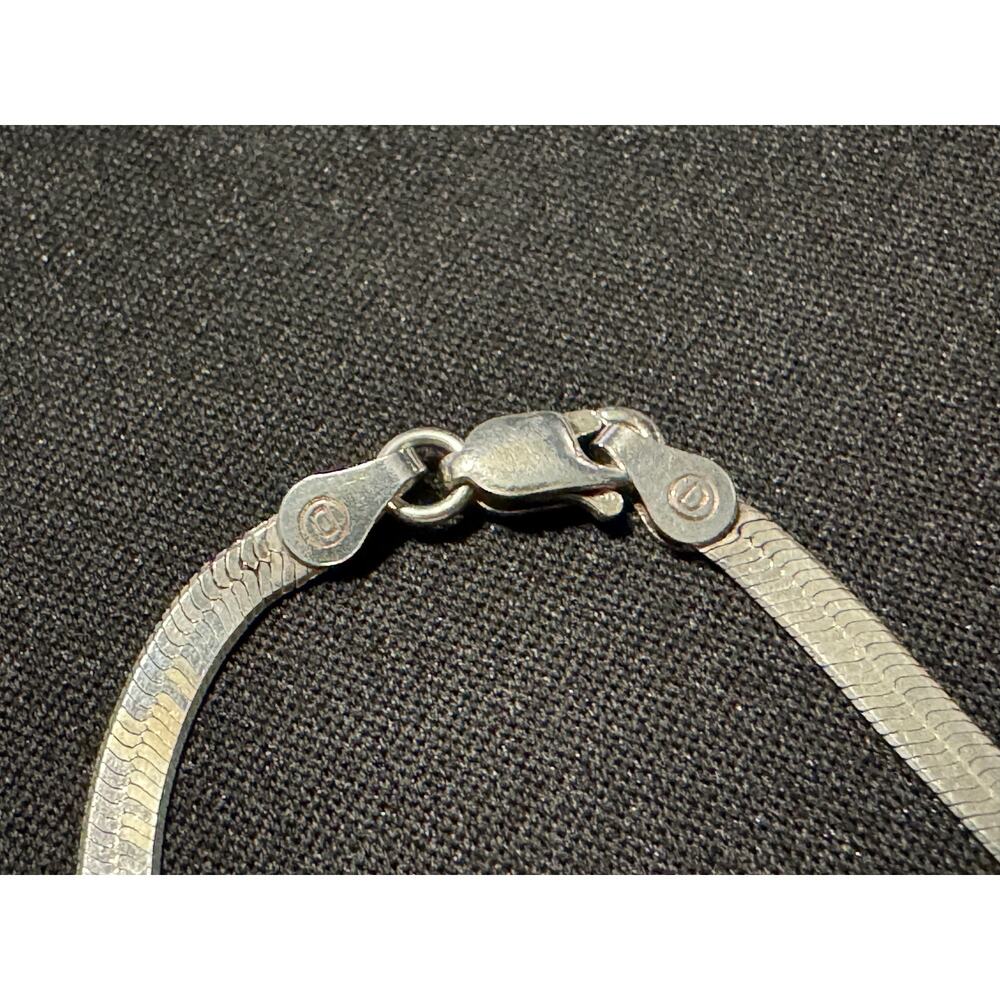 925 Italy Sterling Silver 15in Signed D Snake Chain Necklace - Picture 3 of 5